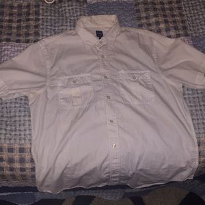 A white shirt sleeved button down